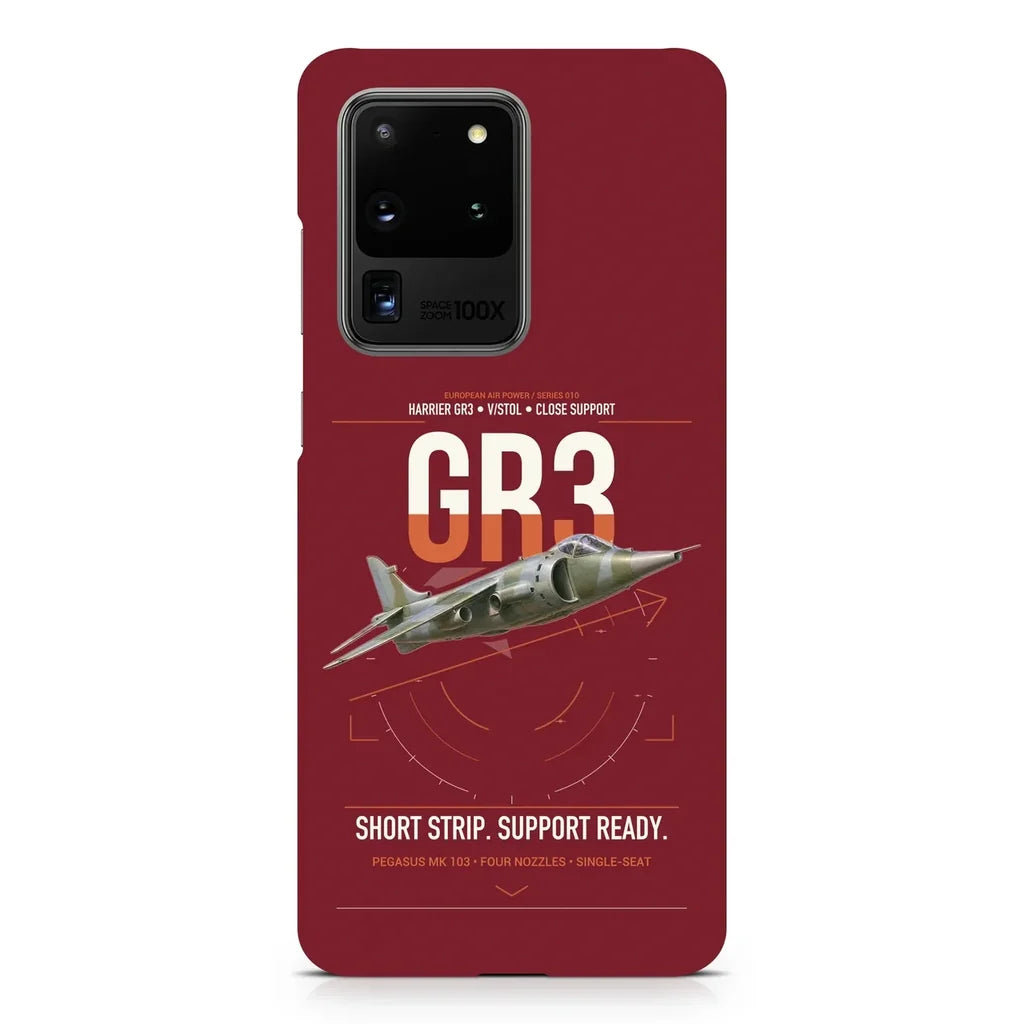 Hawker Siddeley Harrier GR3 design on samsung case - dark red