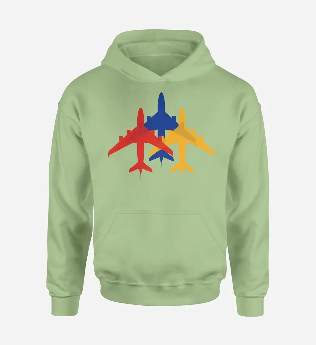Colourful 3 Airplanes Hoodie - view 10