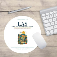 Thumbnail for Las Vegas Harry Reid International Airport (LAS) design on white round mouse pad