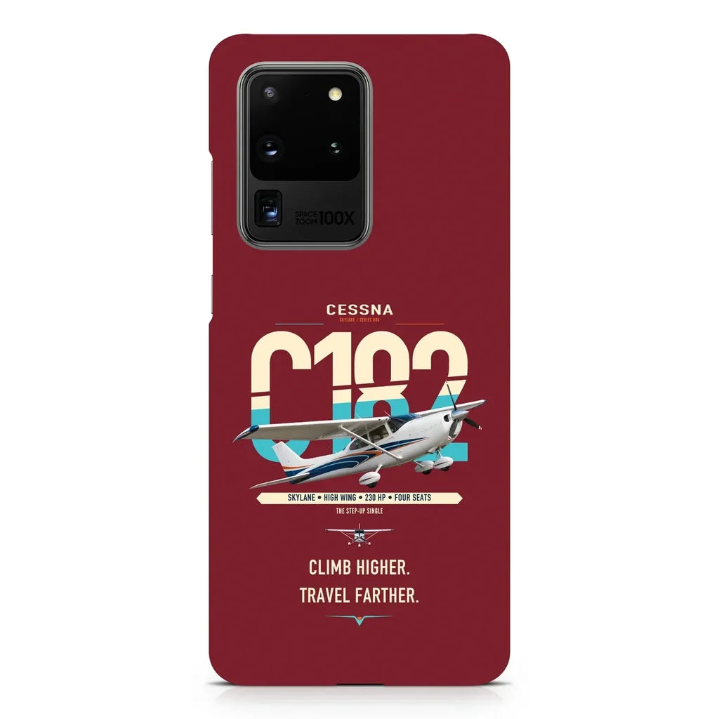 Cessna 182 Skylane design on samsung case - dark red