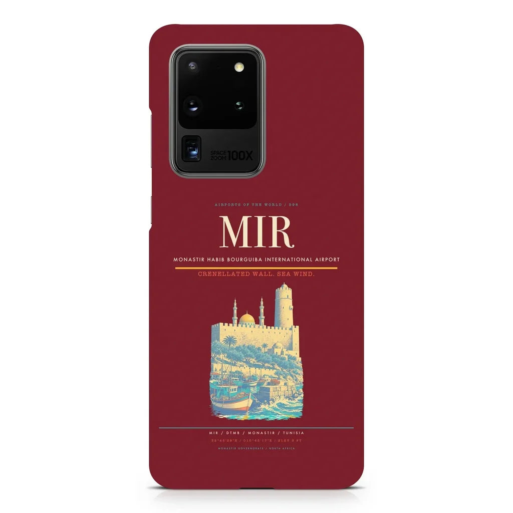 Monastir Habib Bourguiba International Airport MIR design on samsung case - dark red