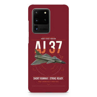 Thumbnail for Saab AJ 37 Viggen design on samsung case - dark red