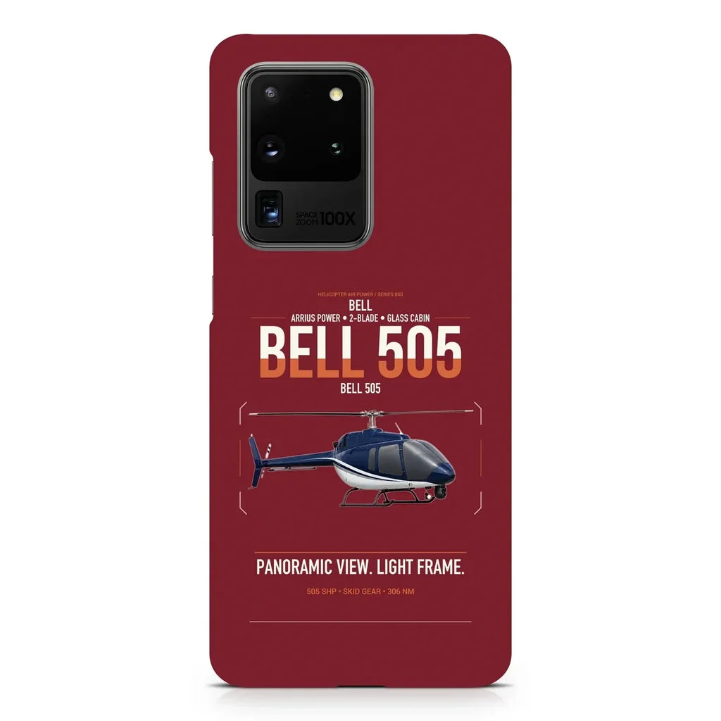 Bell 505 design on samsung case - dark red