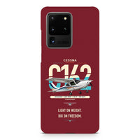 Thumbnail for Cessna 162 Skycatcher design on samsung case - dark red
