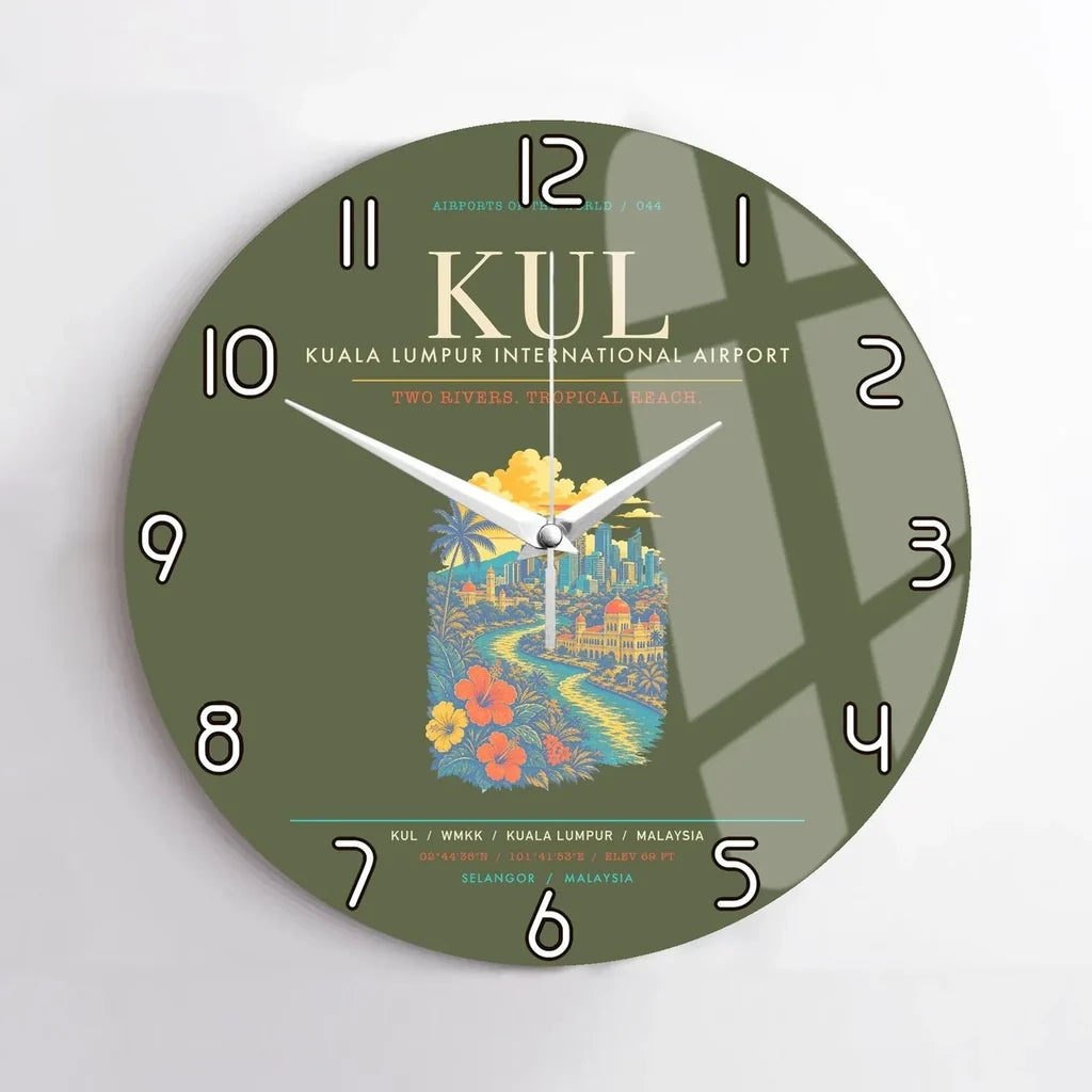 Kuala Lumpur International Airport KUL Wall-Clock No-Frame - Green Army