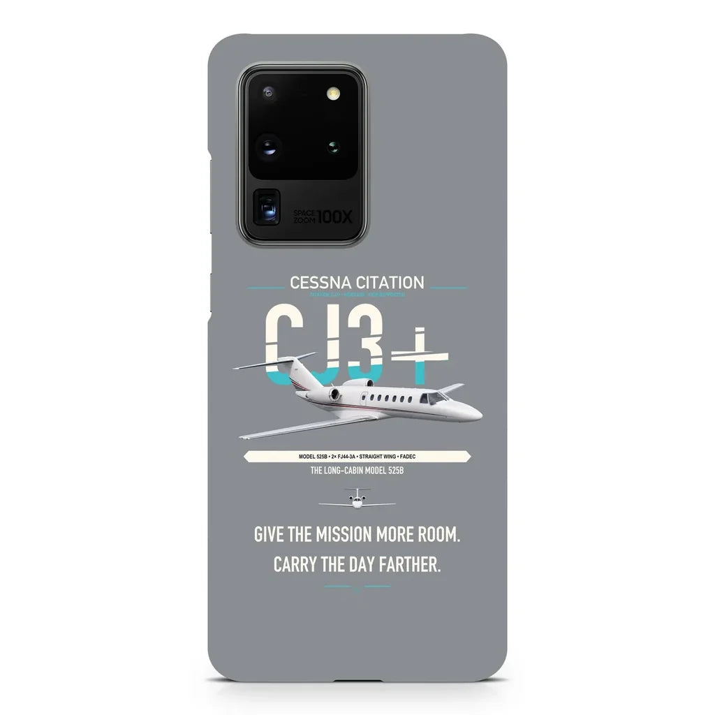 Cessna Citation CJ3+ design on samsung case - gray