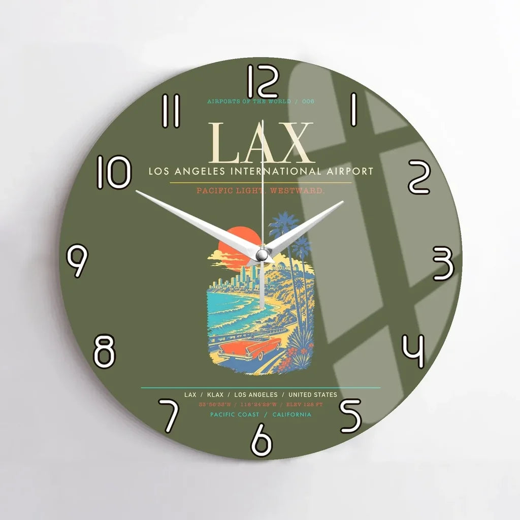 Los Angeles International Airport LAX Wall-Clock No-Frame - Green Army