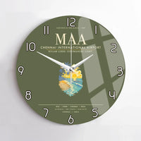 Thumbnail for Chennai International Airport MAA Wall-Clock No-Frame - Green Army