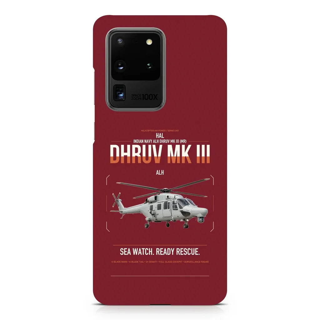 HAL ALH Dhruv Mk III design on samsung case - dark red