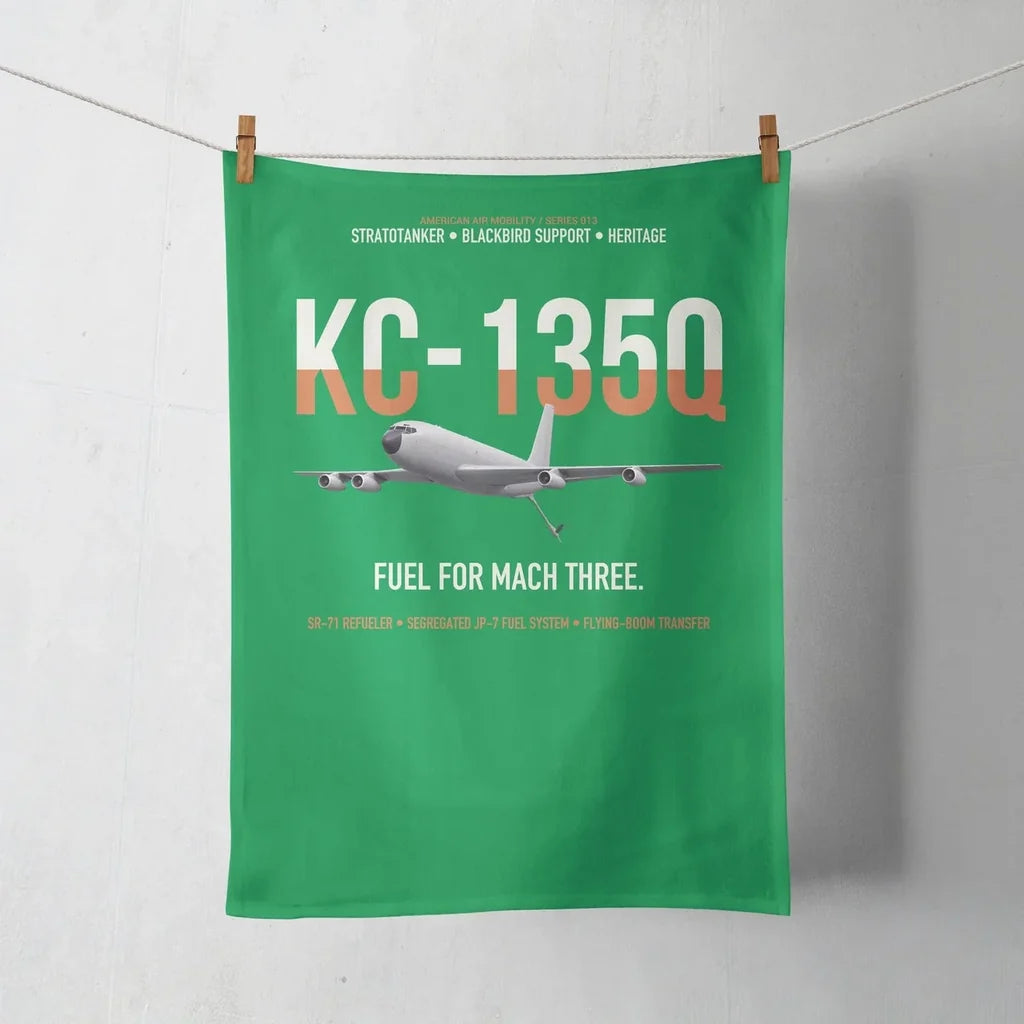KC-135Q Blackbird Tanker design on green towel