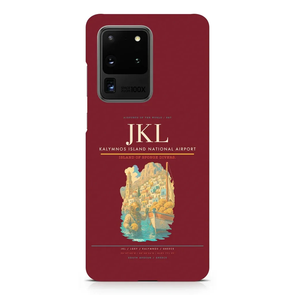 Kalymnos Island National Airport JKL design on samsung case - dark red