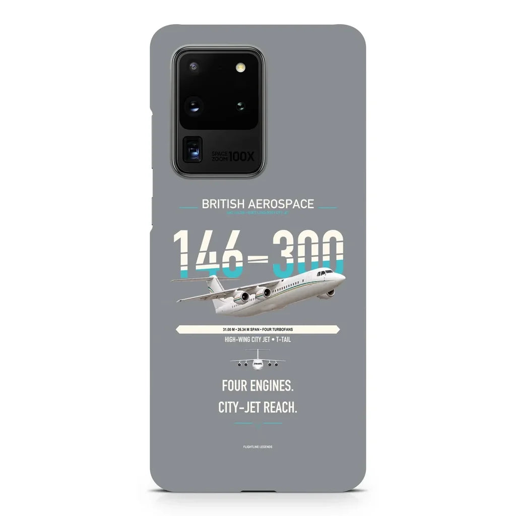 BAe 146-300 design on samsung case - gray