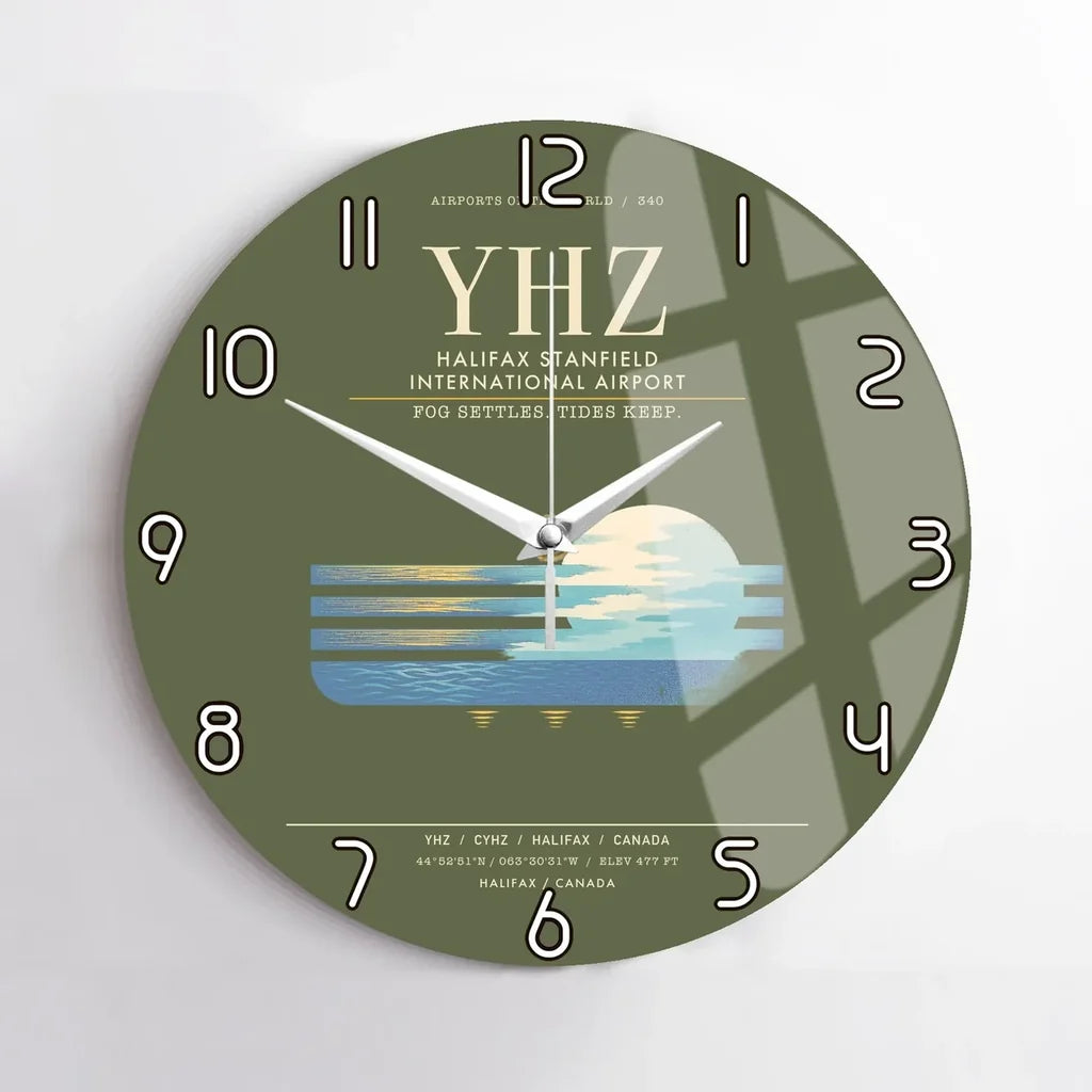 Halifax Stanfield International Airport YHZ Wall-Clock No-Frame - Green Army