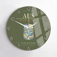 Thumbnail for Austin-Bergstrom International Airport AUS Wall-Clock No-Frame - Green Army