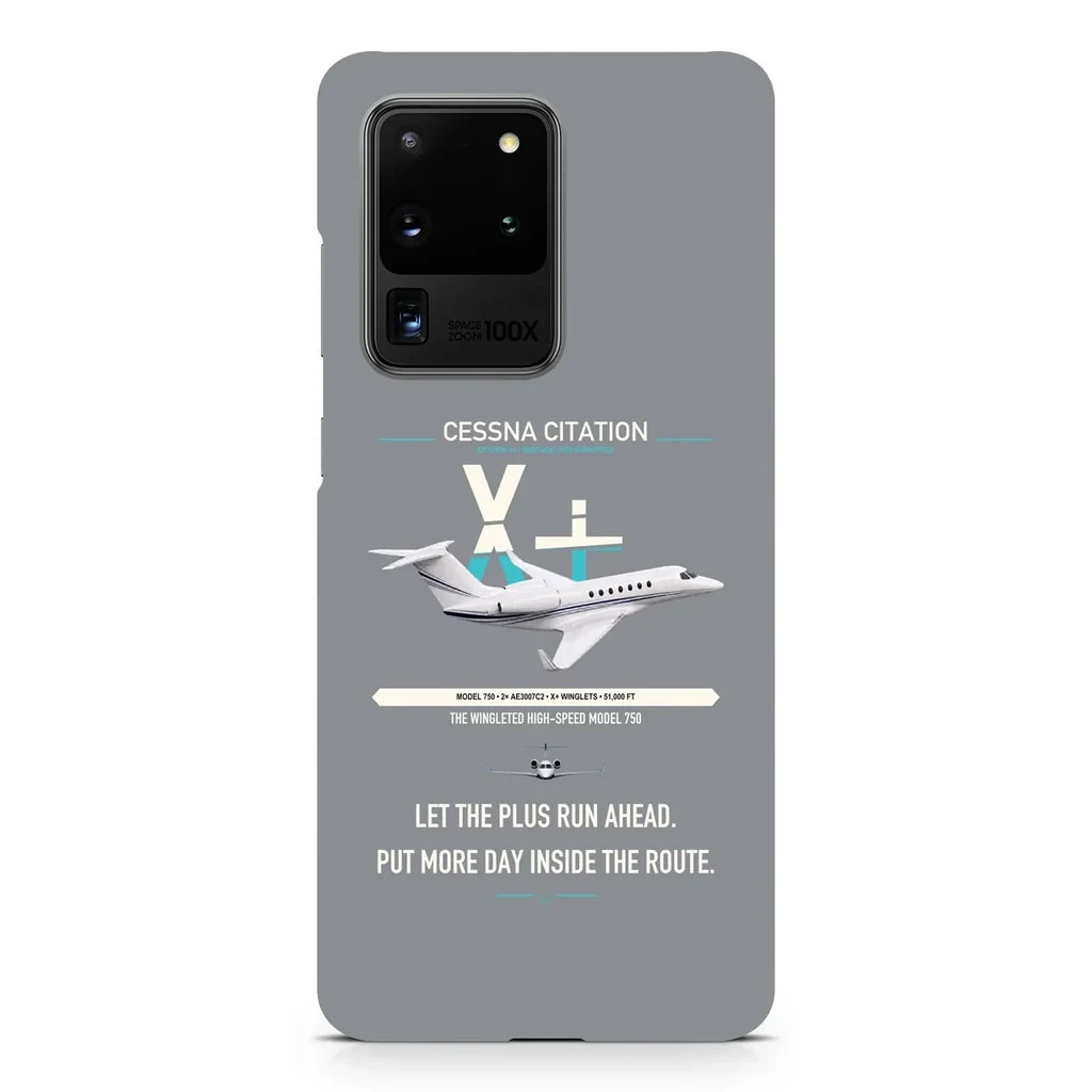Cessna Citation X+ design on samsung case - gray