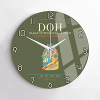 Thumbnail for Doha Hamad International Airport DOH Wall-Clock No-Frame - Green Army