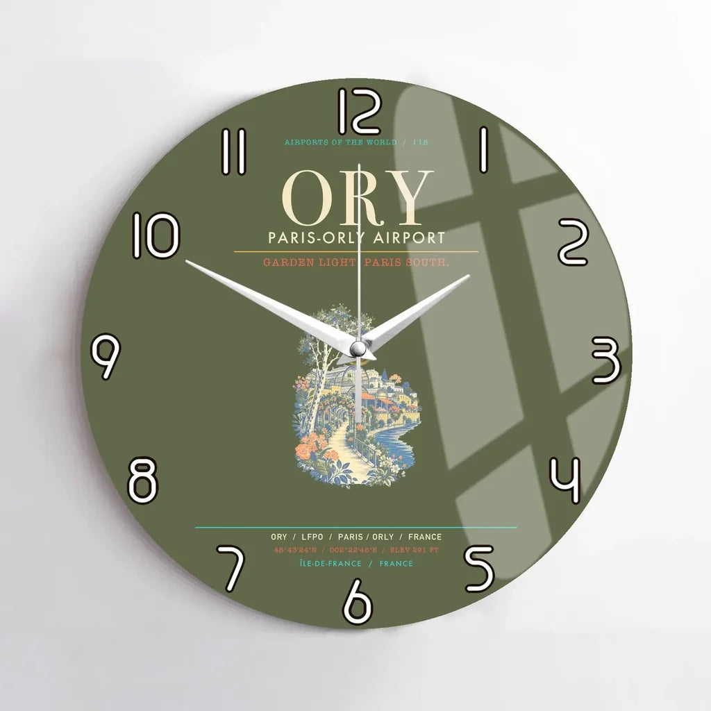 Paris-Orly Airport ORY Wall-Clock No-Frame - Green Army