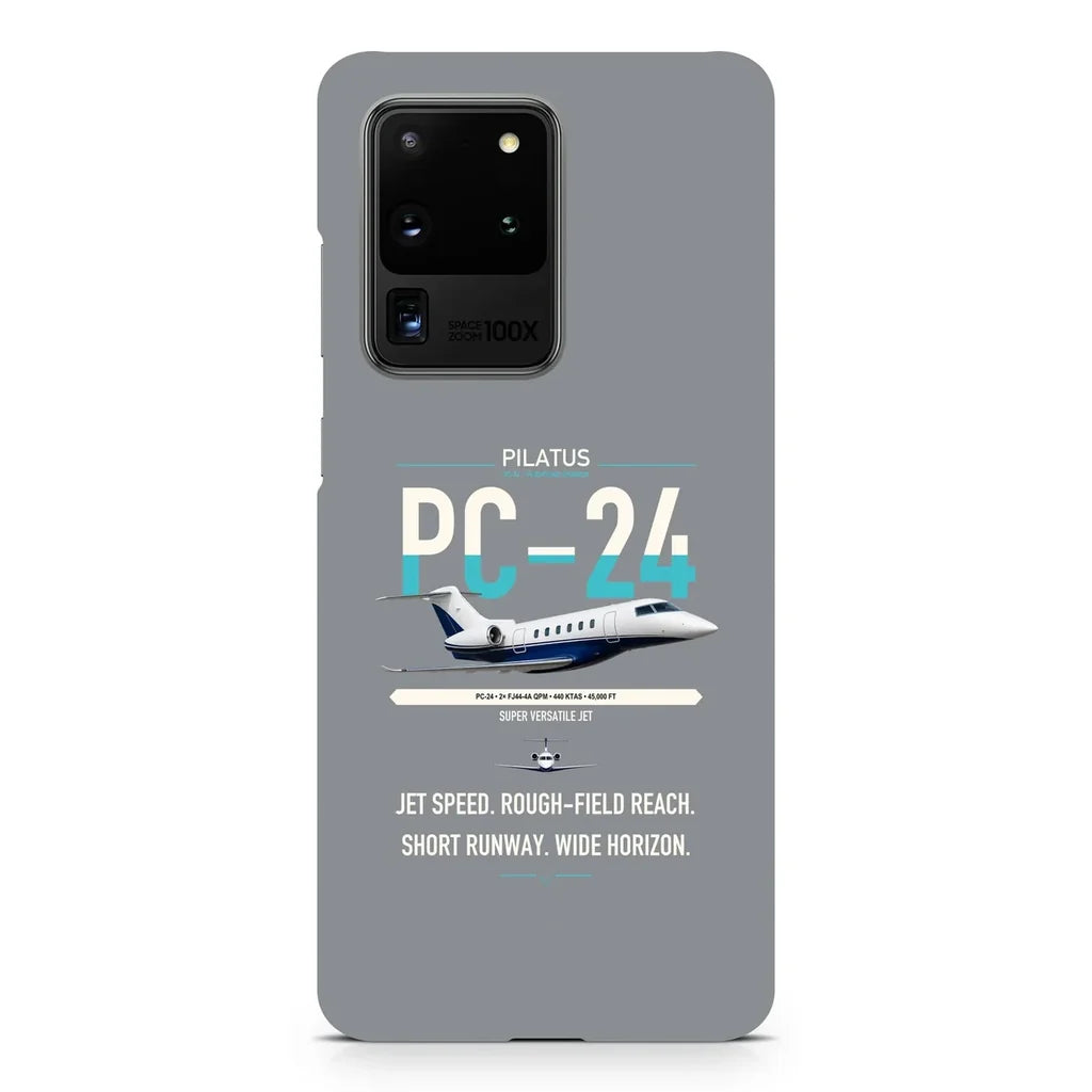 Pilatus PC-24 design on samsung case - gray
