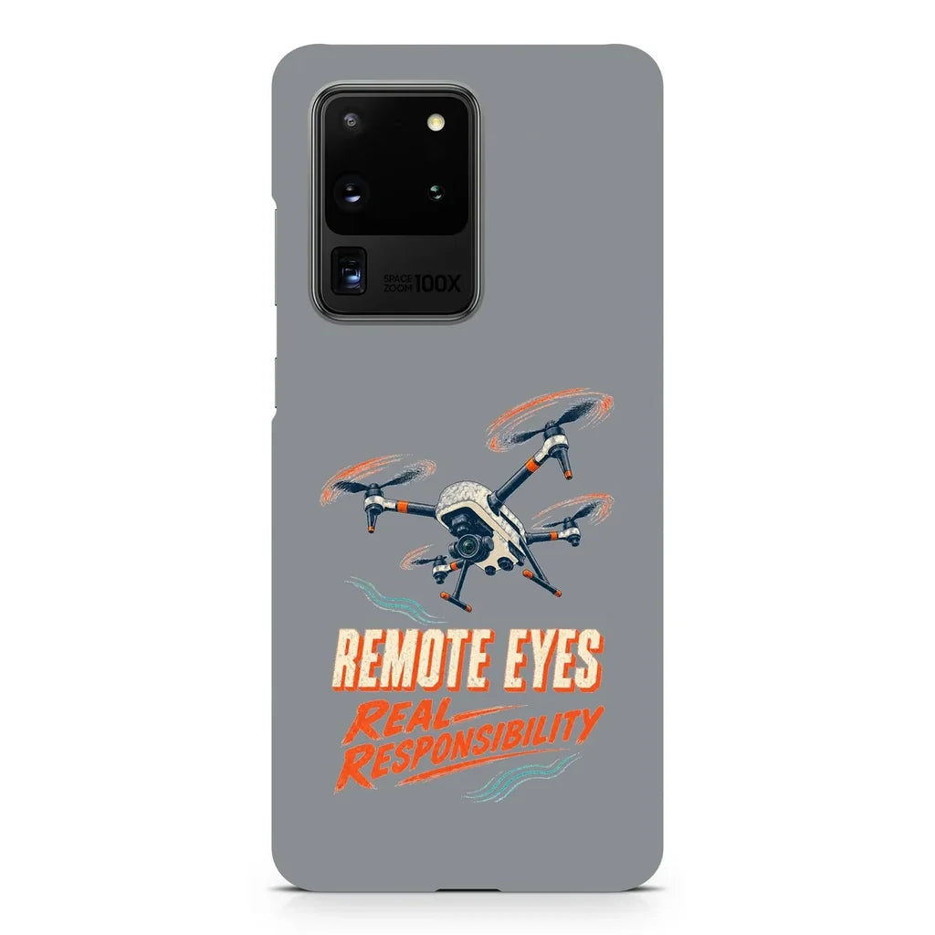 Remote Eyes Real Responsibility design on samsung case - gray