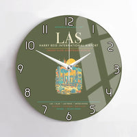 Thumbnail for Las Vegas Harry Reid International Airport LAS Wall-Clock No-Frame - Green Army