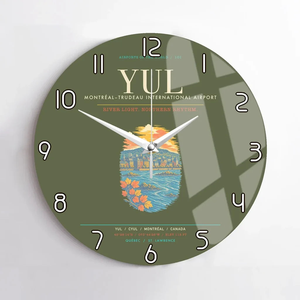 MontrealTrudeau International Airport YUL Wall-Clock No-Frame - Green Army