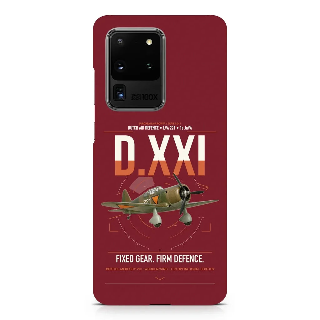 Fokker D.XXI — Dutch LVA aircraft 221 design on samsung case - dark red