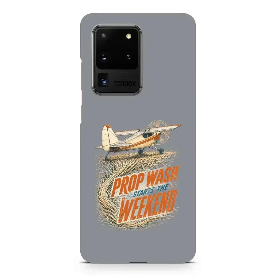 Prop Wash Starts The Weekend design on samsung case - gray