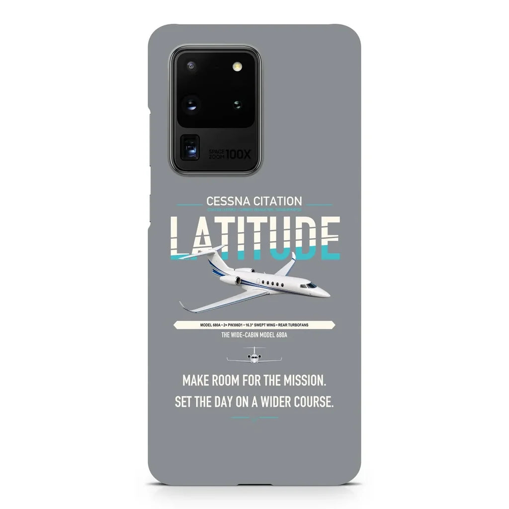 Cessna Citation Latitude design on samsung case - gray