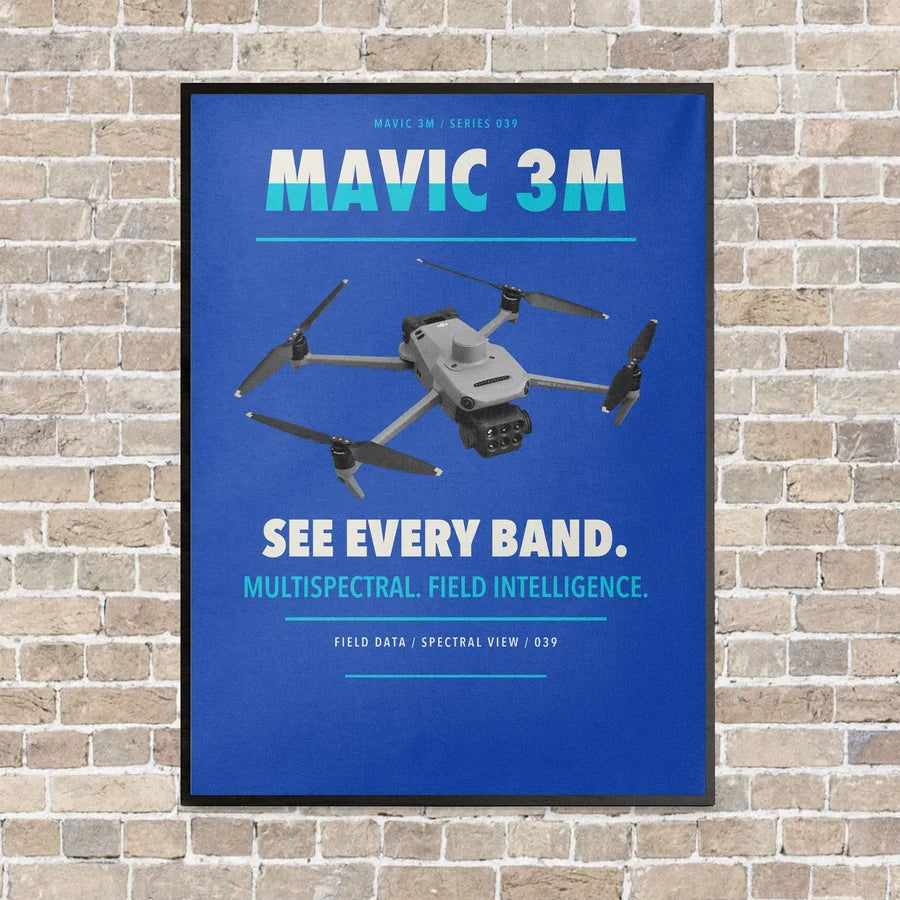 DJI Mavic 3 Multispectral vertical canvas print - framed - blue background