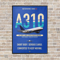 Thumbnail for Airbus A310-200P2F vertical canvas print - framed - blue background