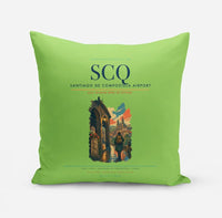 Thumbnail for Santiago de Compostela Airport (SCQ) design on light green pillow
