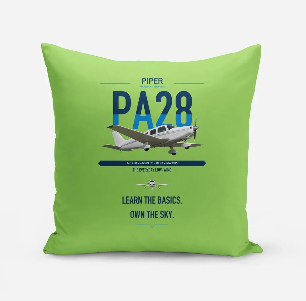 Piper PA-28-181 Archer LX design on light green pillow