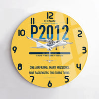 Thumbnail for Tecnam P2012 Traveller design on yellow no frame wall clock
