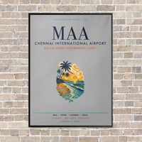 Thumbnail for Chennai International Airport MAA vertical canvas print - framed - light gray background