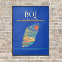 Thumbnail for Burgas Airport BOJ - Canvas Framed - Blue