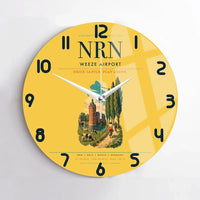 Thumbnail for Weeze Airport (NRN) design on yellow no frame wall clock