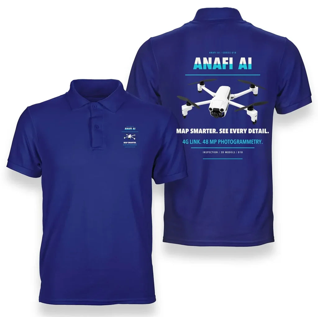 Parrot ANAFI Ai design on blue polo