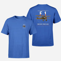 Thumbnail for Sopwith Camel F.1 design on blue t-shirt, double-side print