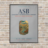 Thumbnail for Ashgabat International Airport ASB vertical canvas print - framed - light gray background