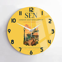 Thumbnail for London Southend Airport (SEN) design on yellow no frame wall clock