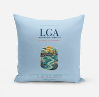 Thumbnail for New York LaGuardia Airport (LGA) design on light blue pillow