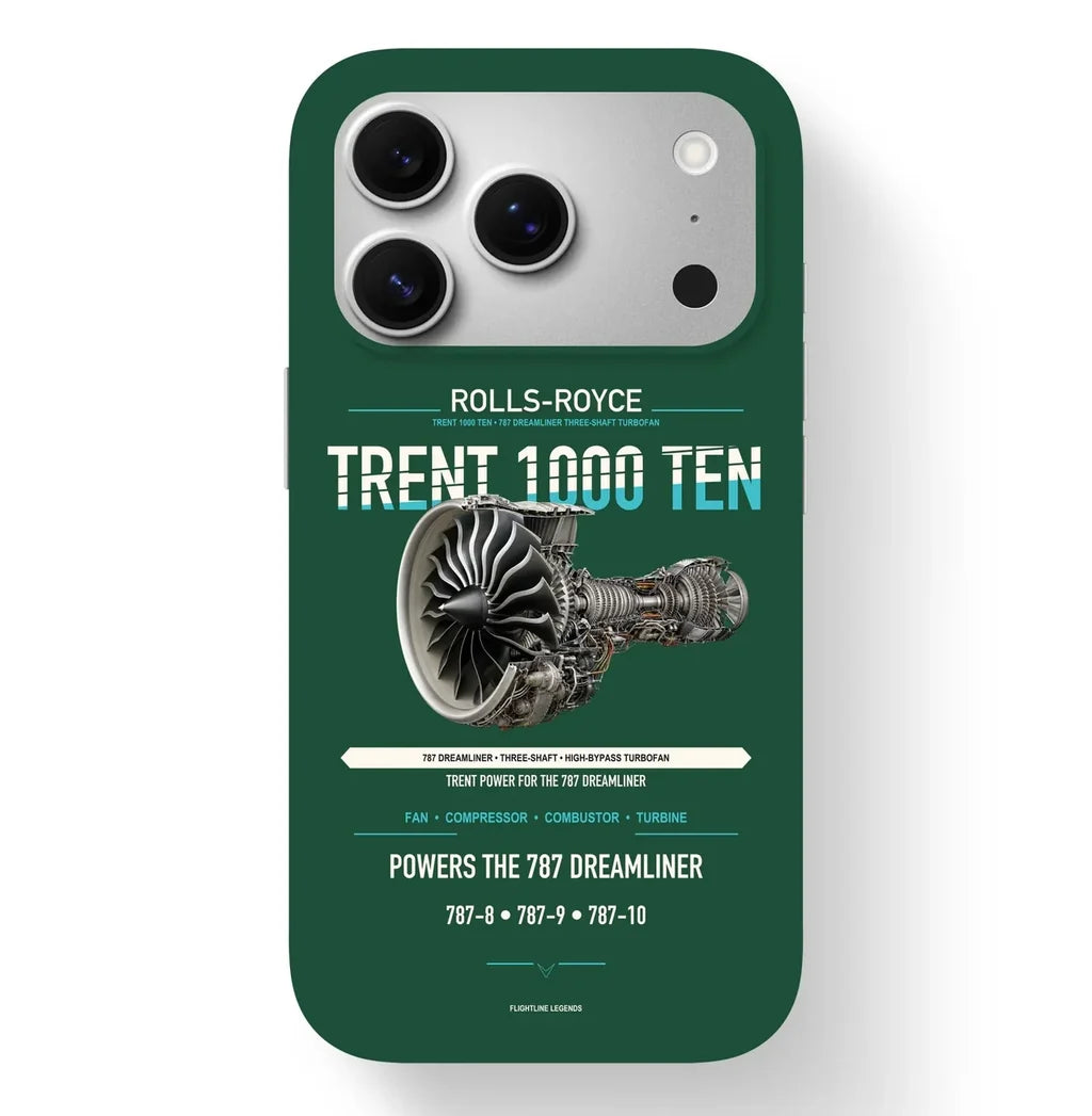 TRENT 1000 TEN Case design on dark green iphone case