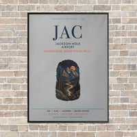 Thumbnail for Jackson Hole Airport JAC vertical canvas print - framed - light gray background