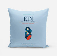 Thumbnail for Eindhoven Airport (EIN) design on light blue pillow