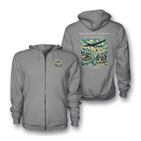 Thumbnail for VINTAGE G4234 - The Dropped Supplies - Premium Zipped Hoodie design on gray