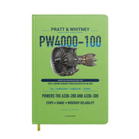 Thumbnail for PW4000-100 design on light green notebook