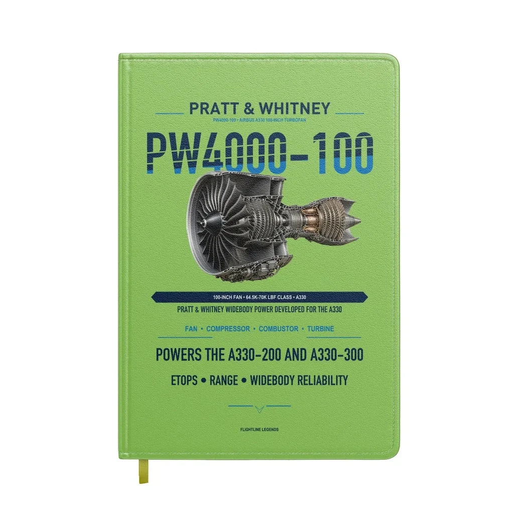 PW4000-100 design on light green notebook