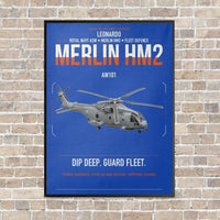 Thumbnail for Leonardo AW101 Merlin HM2 vertical canvas print - framed - blue background