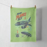 Thumbnail for How Planes Fly V2 design on light green towel