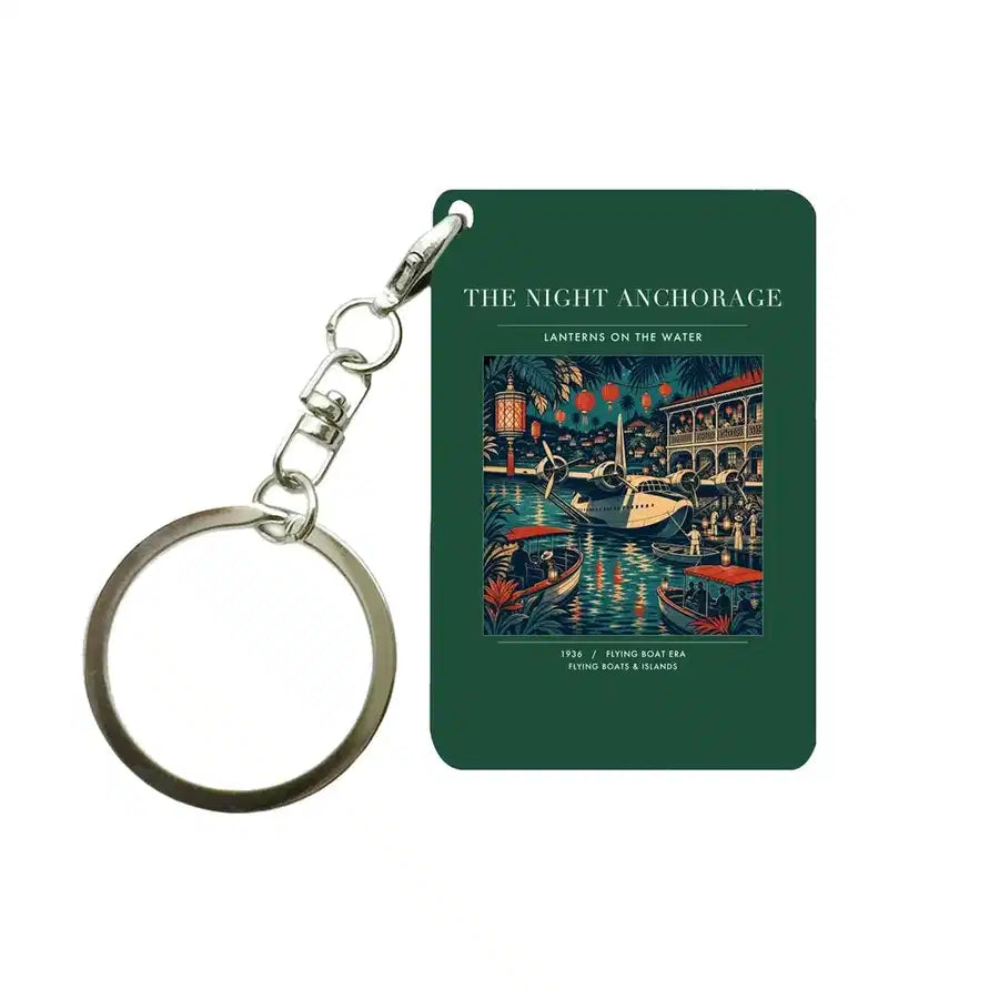 VINTAGE G4063 - The Night Anchorage - Designed Key Chain design on darkgreen